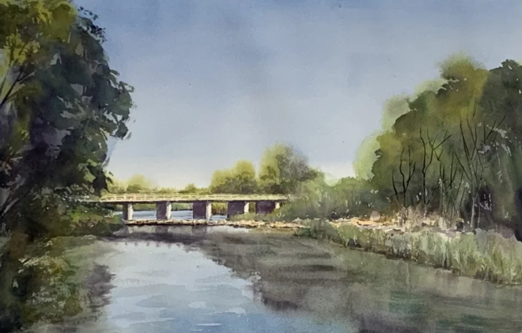 2023-02-10 - Mo - Henley Beach Road Bridge - watercolour