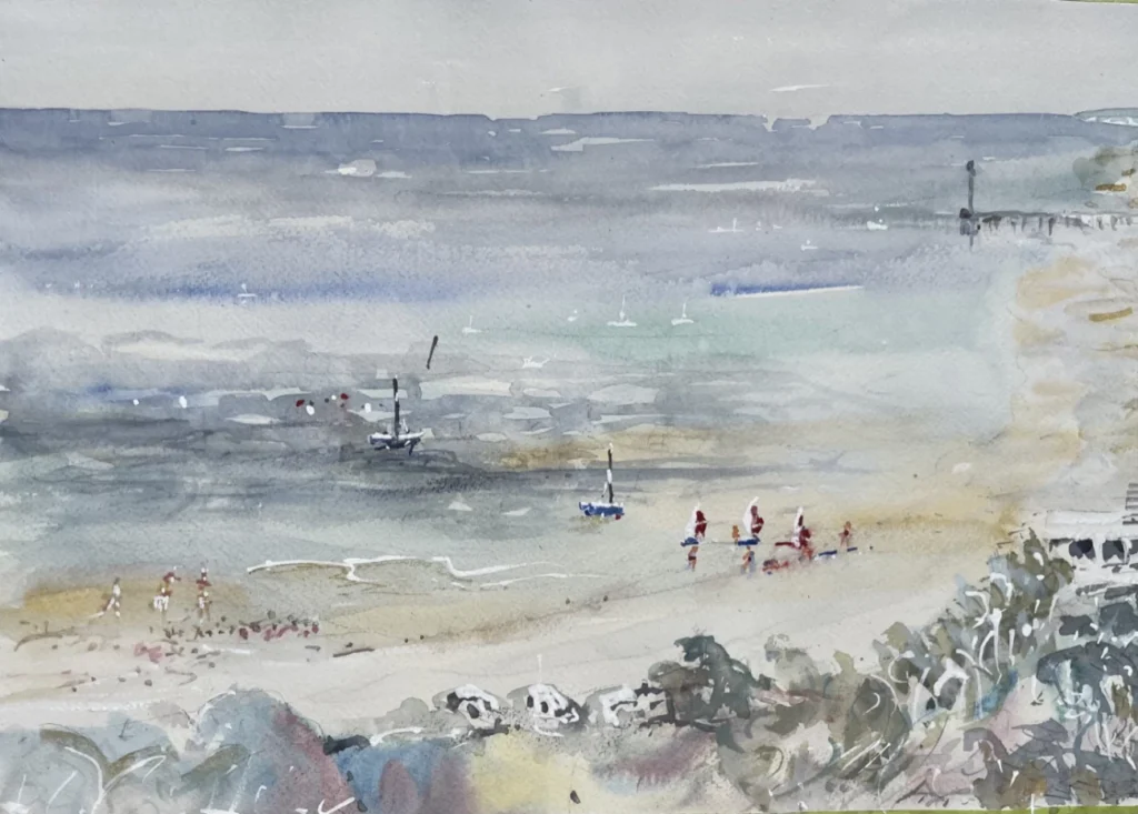 2022 - Peter - Kingston Park beach - watercolour