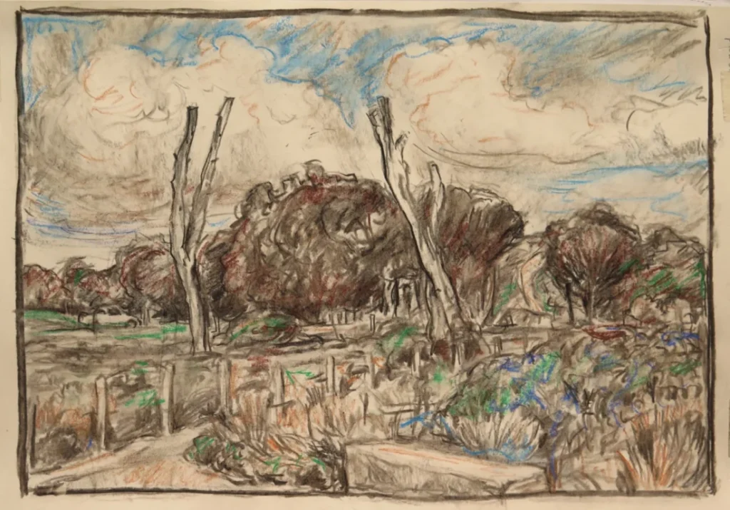 2022-06 - Tony - Minda Dunes - charcoal and hard pastels