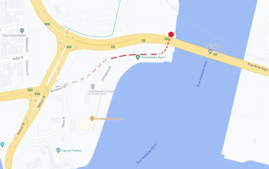 Port River Expressway - below - map